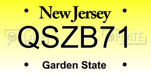 QSZB71 New Jersey License Plate