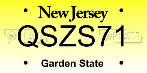 QSZS71 New Jersey License Plate