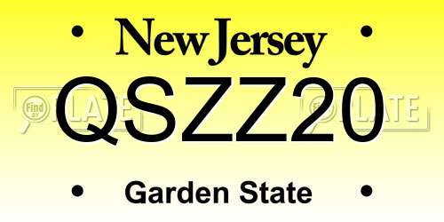 QSZZ20 New Jersey License Plate