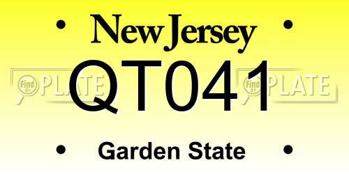 QT041 New Jersey License Plate