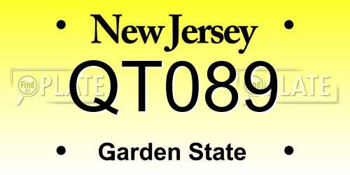 QT089 New Jersey License Plate
