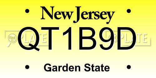 QT1B9D New Jersey License Plate