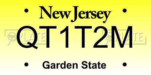 QT1T2M New Jersey License Plate