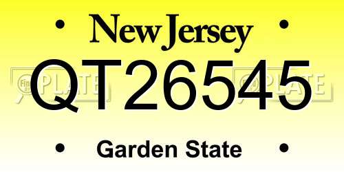 QT26545 New Jersey License Plate