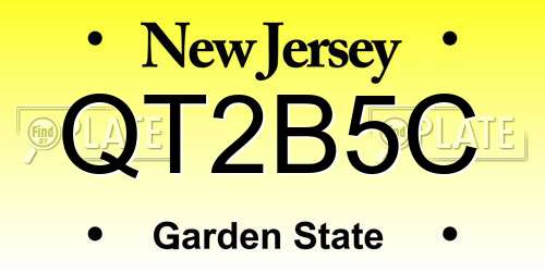 QT2B5C New Jersey License Plate