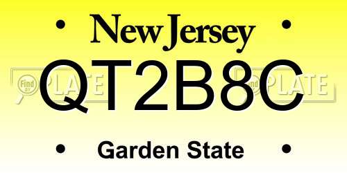QT2B8C New Jersey License Plate