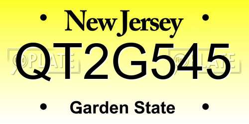 QT2G545 New Jersey License Plate