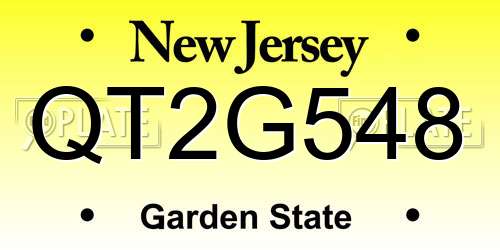 QT2G548 New Jersey License Plate