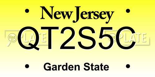 QT2S5C New Jersey License Plate