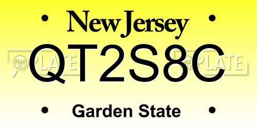 QT2S8C New Jersey License Plate