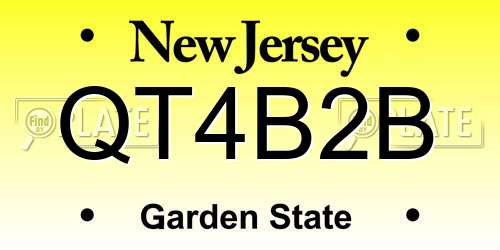 QT4B2B New Jersey License Plate