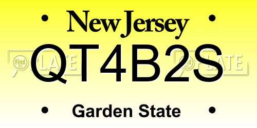 QT4B2S New Jersey License Plate