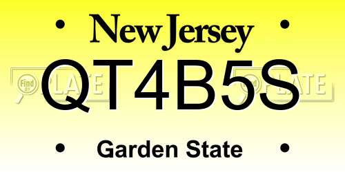 QT4B5S New Jersey License Plate