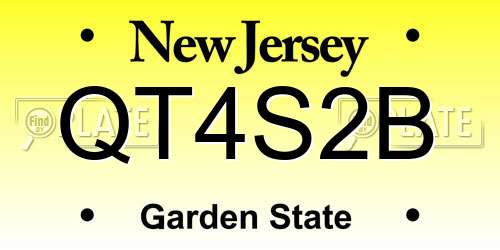 QT4S2B New Jersey License Plate