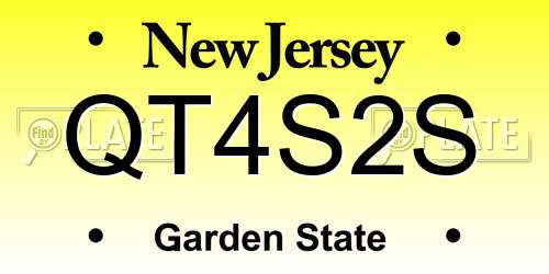 QT4S2S New Jersey License Plate