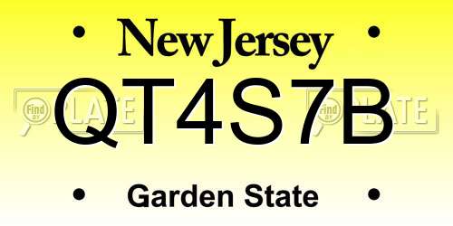 QT4S7B New Jersey License Plate