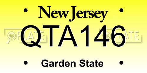 QTA146 New Jersey License Plate