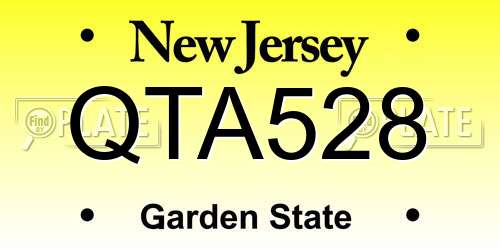 QTA528 New Jersey License Plate