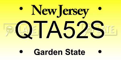 QTA52S New Jersey License Plate