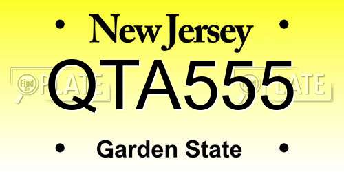 QTA555 New Jersey License Plate