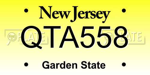 QTA558 New Jersey License Plate