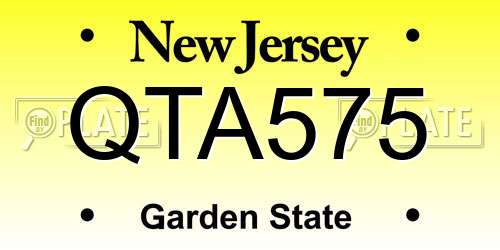 QTA575 New Jersey License Plate