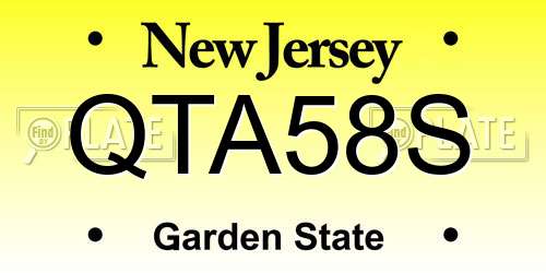 QTA58S New Jersey License Plate