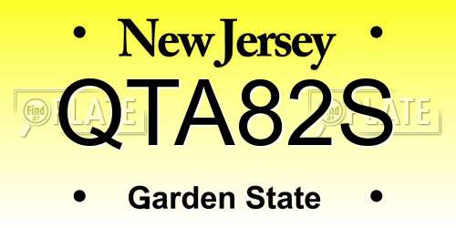QTA82S New Jersey License Plate