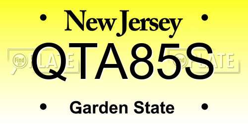 QTA85S New Jersey License Plate