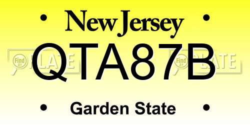 QTA87B New Jersey License Plate