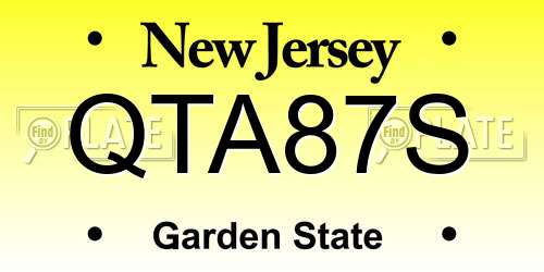 QTA87S New Jersey License Plate