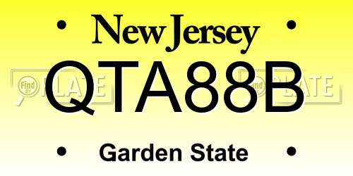 QTA88B New Jersey License Plate