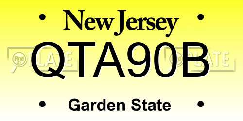 QTA90B New Jersey License Plate