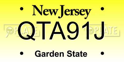 QTA91J New Jersey License Plate