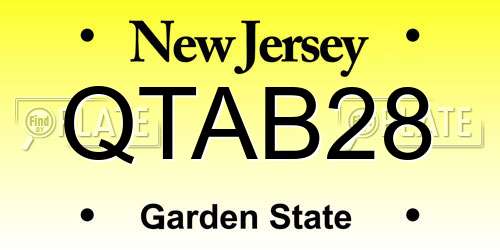 QTAB28 New Jersey License Plate