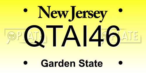 QTAI46 New Jersey License Plate