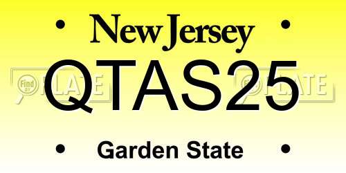 QTAS25 New Jersey License Plate