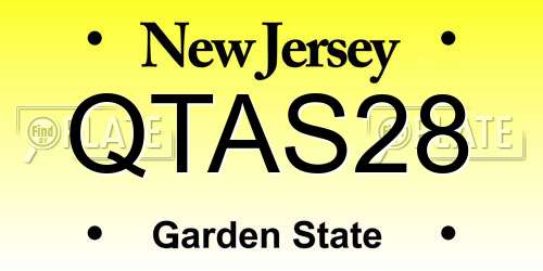 QTAS28 New Jersey License Plate