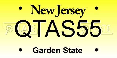 QTAS55 New Jersey License Plate