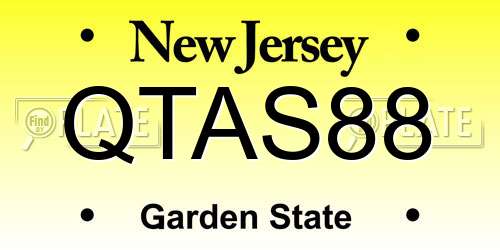 QTAS88 New Jersey License Plate