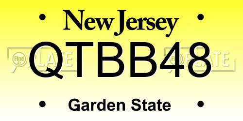 QTBB48 New Jersey License Plate