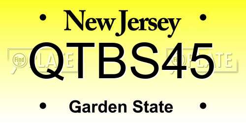 QTBS45 New Jersey License Plate