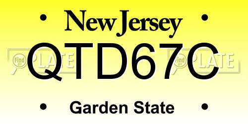 QTD67C New Jersey License Plate