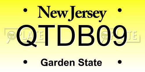 QTDB09 New Jersey License Plate