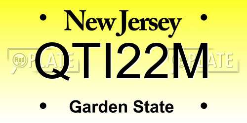 QTI22M New Jersey License Plate