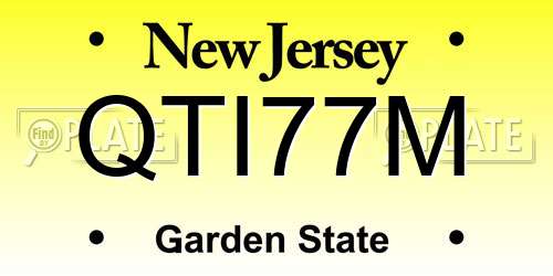 QTI77M New Jersey License Plate
