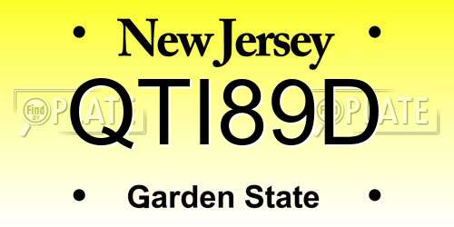 QTI89D New Jersey License Plate