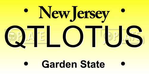 QTLOTUS New Jersey License Plate