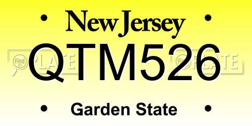 QTM526 New Jersey License Plate