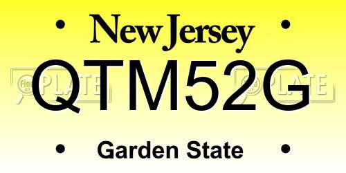 QTM52G New Jersey License Plate